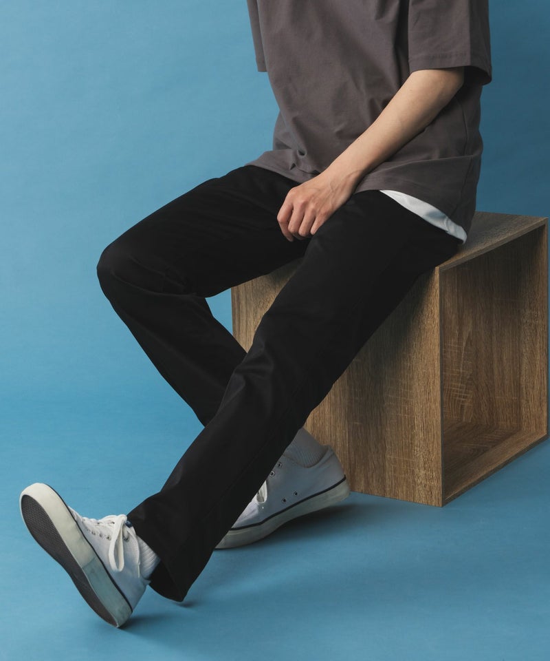 NAVY  SARARI サテンクールテーパードパンツ メンズ商品画像-4