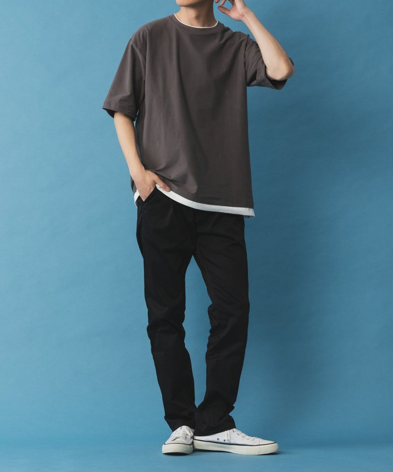 NAVY SARARI サテンクールテーパードパンツ メンズ商品画像-9