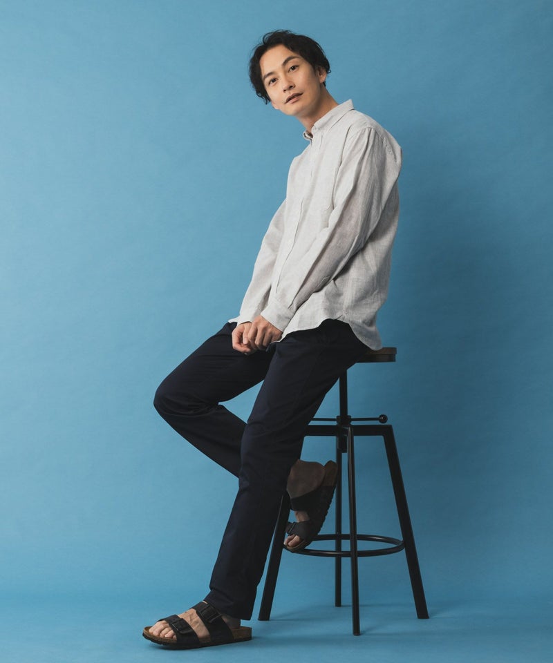 NAVY SARARI サテンクールテーパードパンツ メンズ商品画像-18