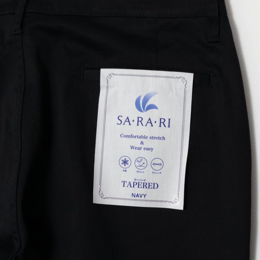 NAVY SARARI サテンクールテーパードパンツ メンズ
