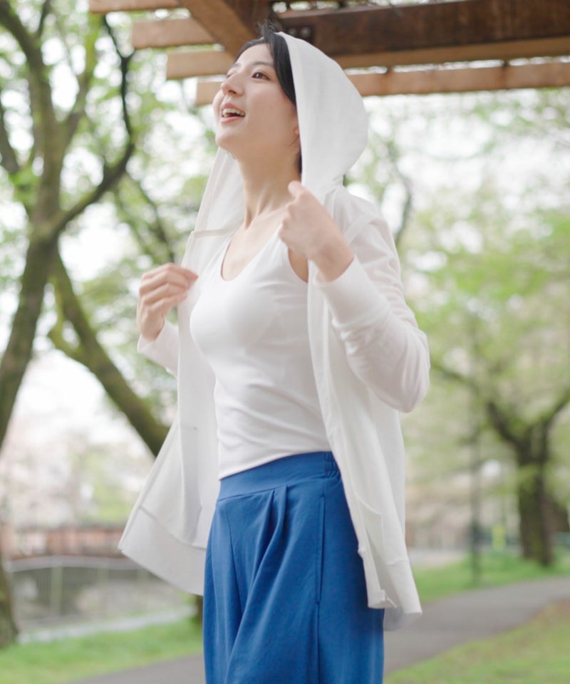 [値下げ]NAVY UVカットパーカー 制菌加工 レディース商品画像-3