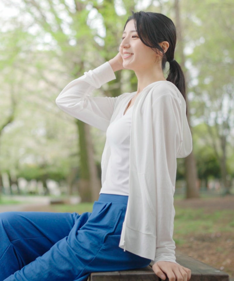 [値下げ]NAVY UVカットパーカー 制菌加工 レディース商品画像-4