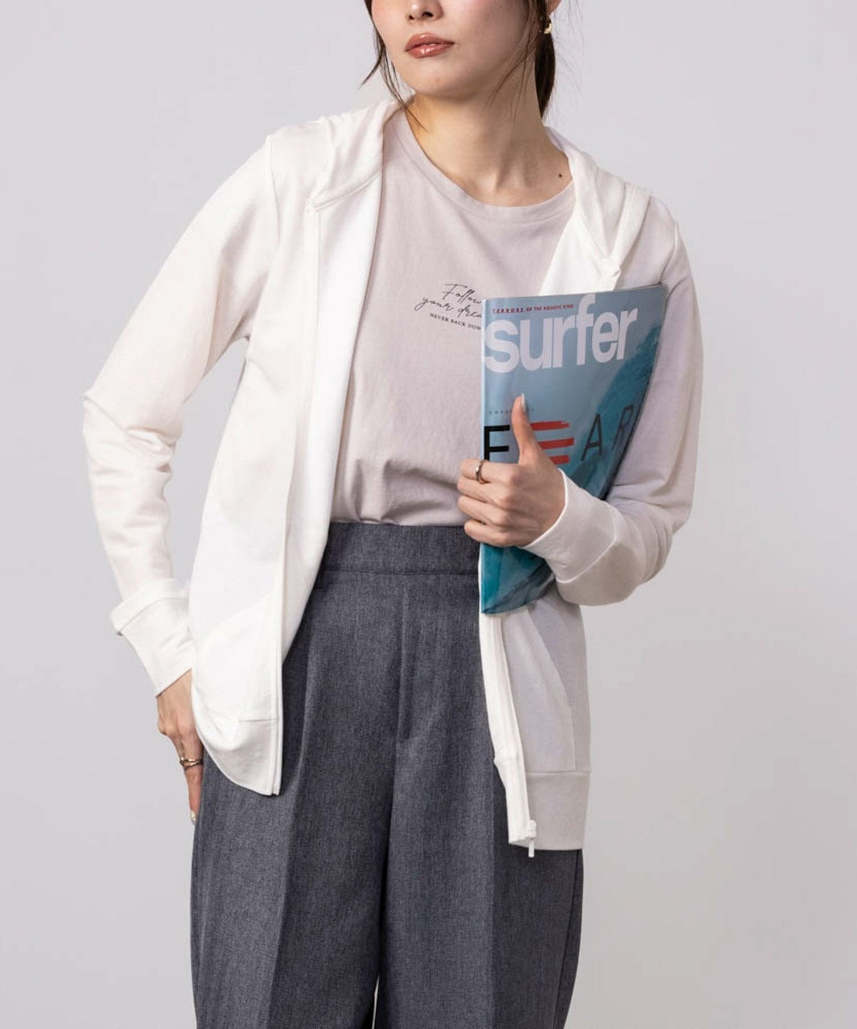 NAVY 制菌加工 UVパーカー レディース