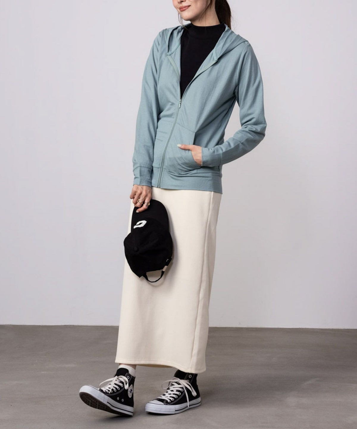 NAVY 制菌加工 UVパーカー レディース