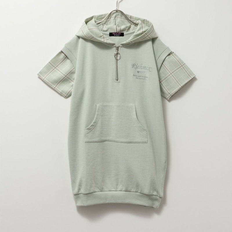 RICH MIX レイヤード風パーカーワンピース キッズ商品画像-2