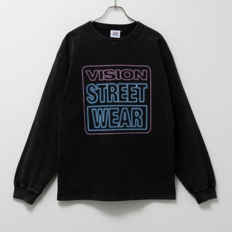 [期間限定価格]【オンラインストア限定】VISION STREET WEAR  スノーウォッシュネオンロゴ長袖Tシャツ メンズ商品画像-1