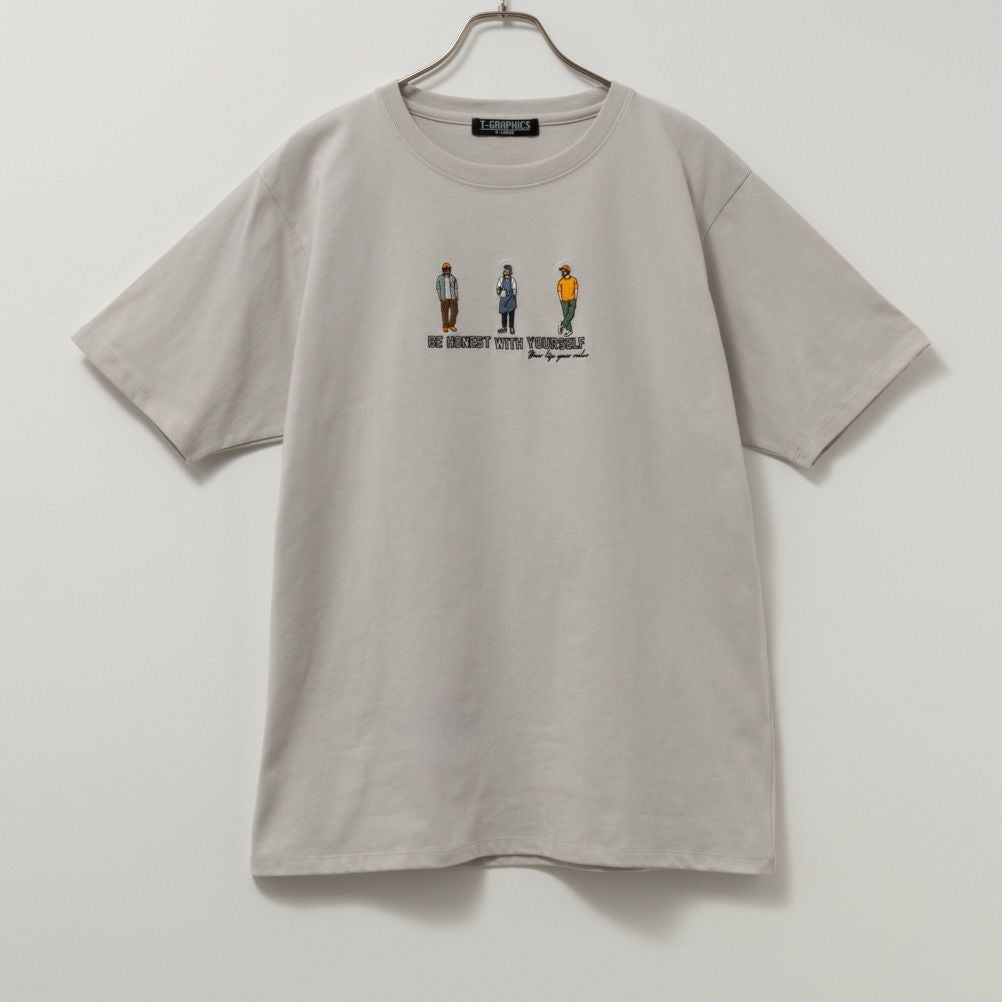 T-GRAPHICS 胸刺繍半袖Tシャツ メンズ