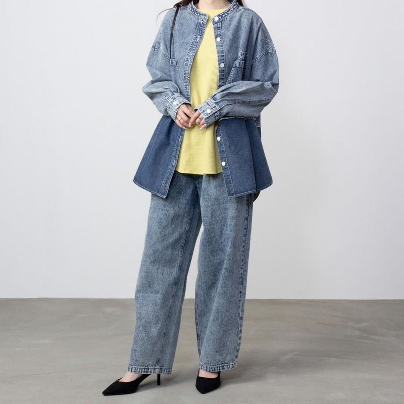 [期間限定価格]UNDERWRAPS  デニム切替ルーズシャツ レディース商品画像-2