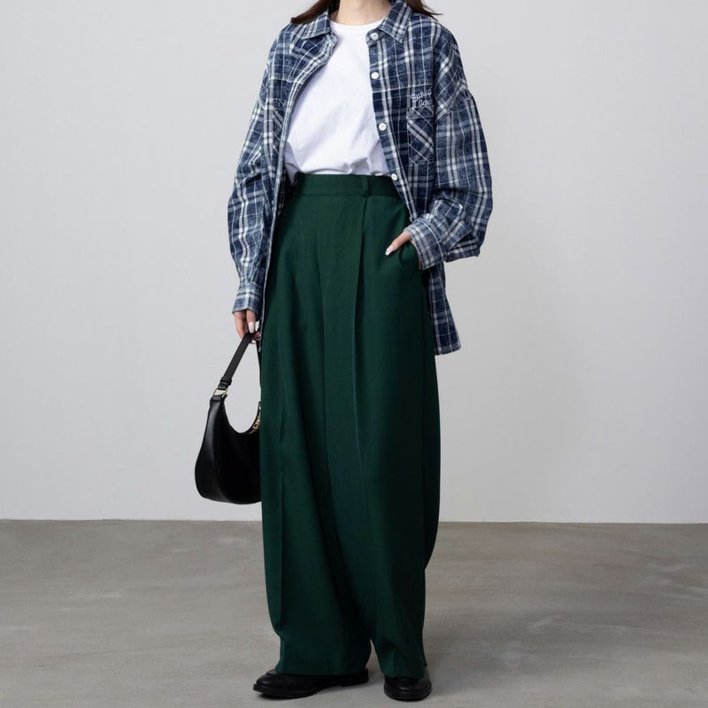 [期間限定価格]UNDERWRAPS  インディゴチェックルーズシャツ レディース商品画像-2