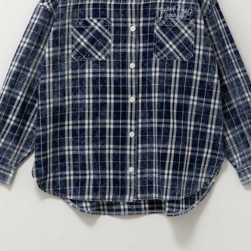 [期間限定価格]UNDERWRAPS  インディゴチェックルーズシャツ レディース商品画像-10