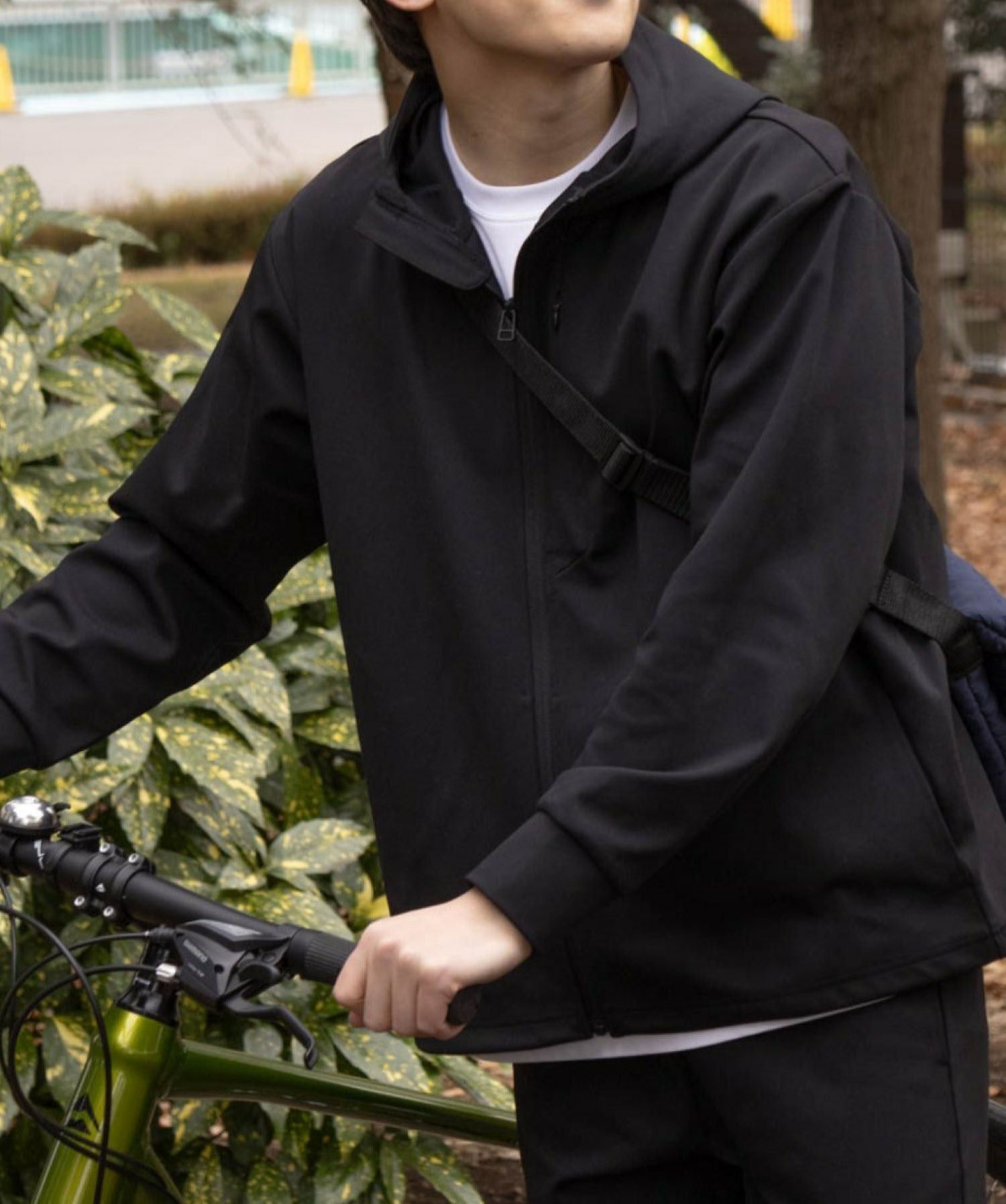 NAVY FIT ポンチ素材 ストレッチジップアップパーカー メンズ