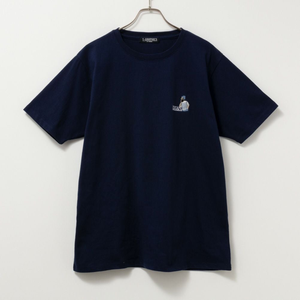 T-GRAPHICS ワンポイント刺繍半袖Tシャツ メンズ