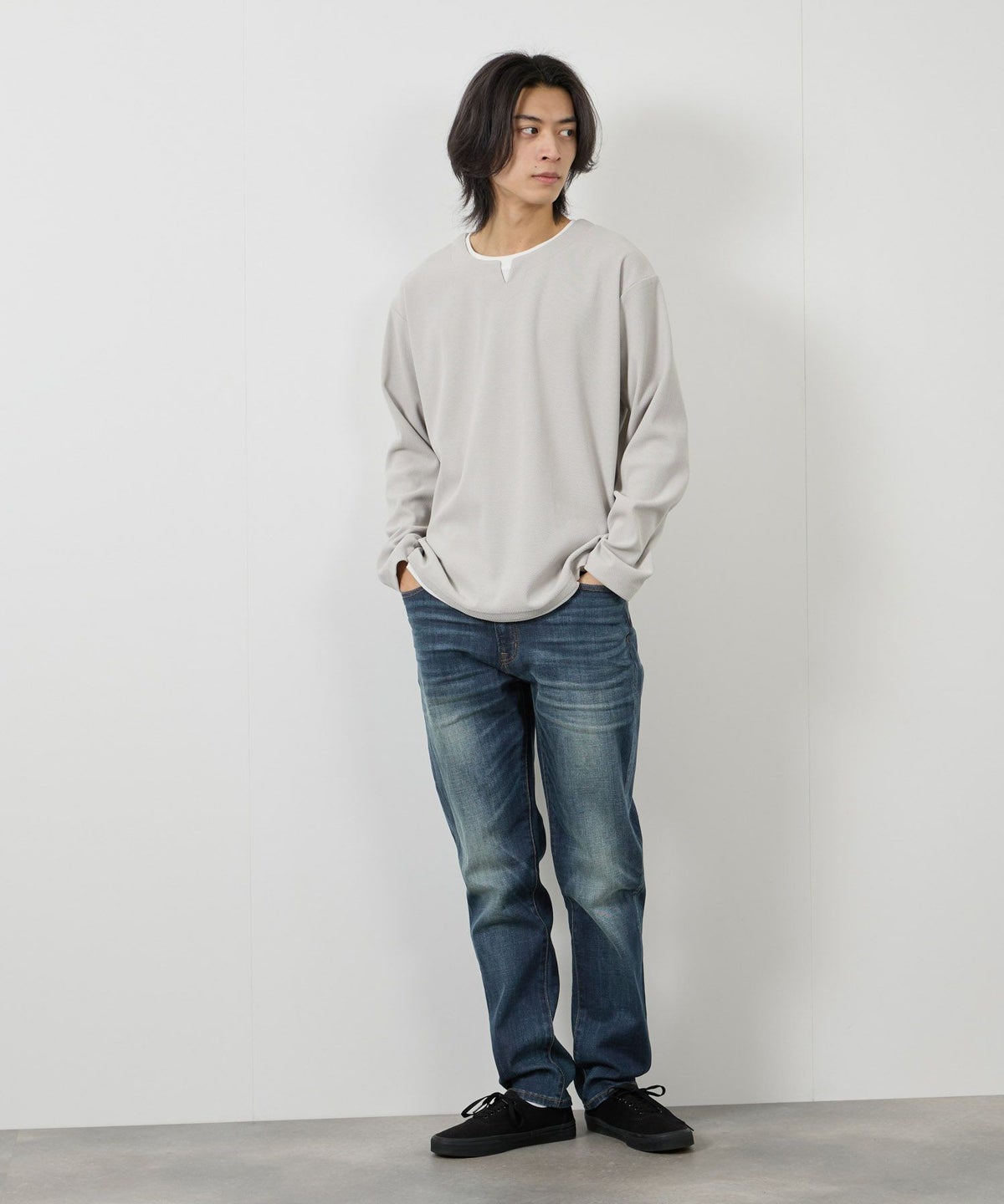 NAVY テーパードデニムパンツ メンズ