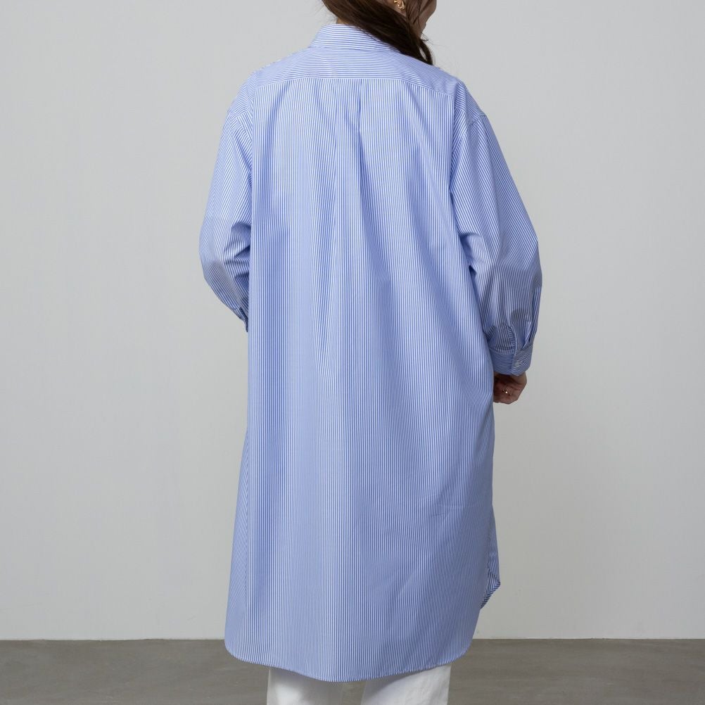 NAVY ストライプシャツワンピース レディース