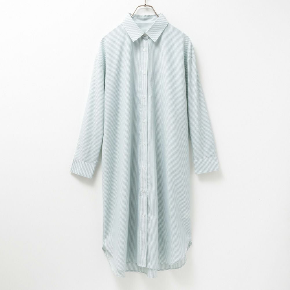 NAVY ストライプシャツワンピース レディース