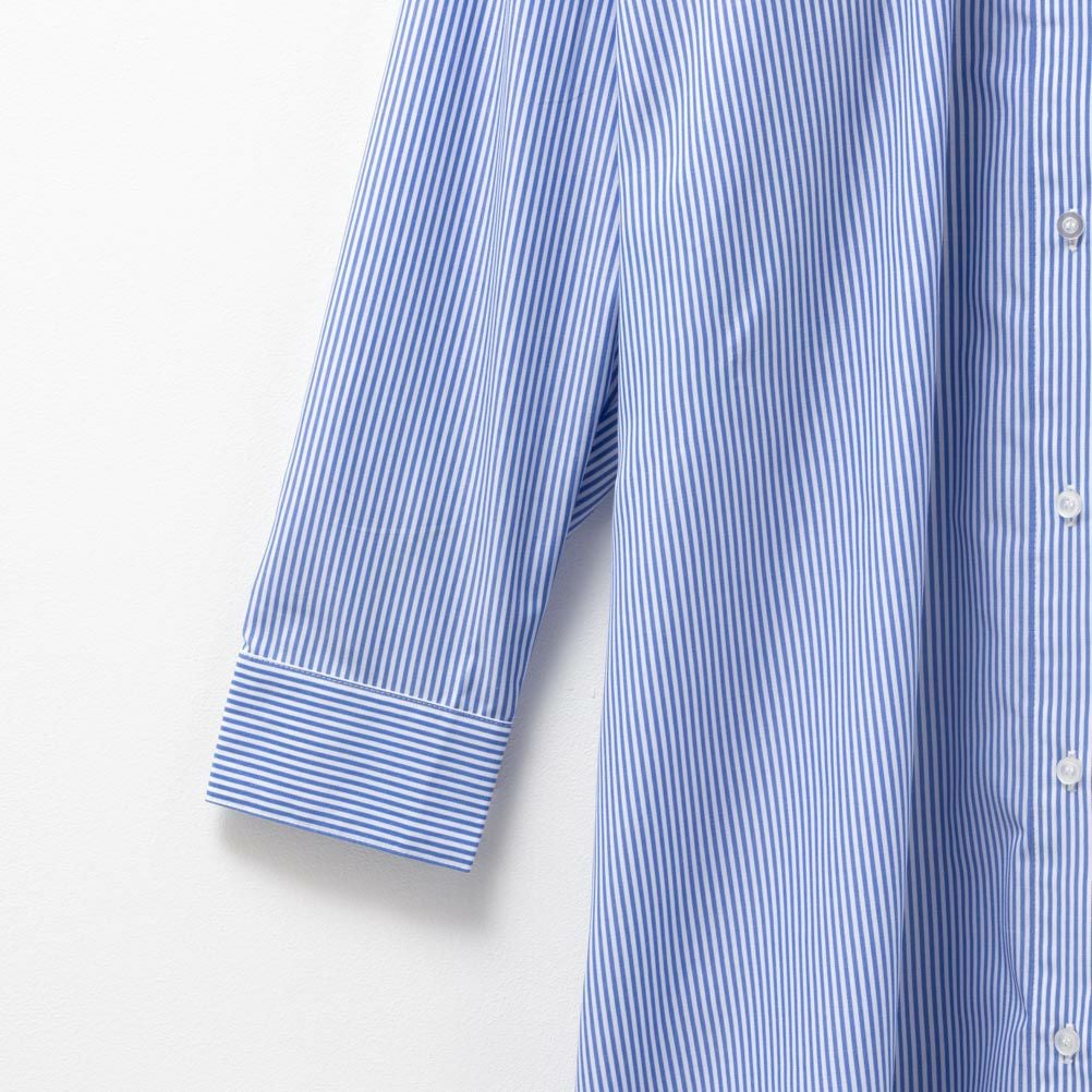 NAVY ストライプシャツワンピース レディース