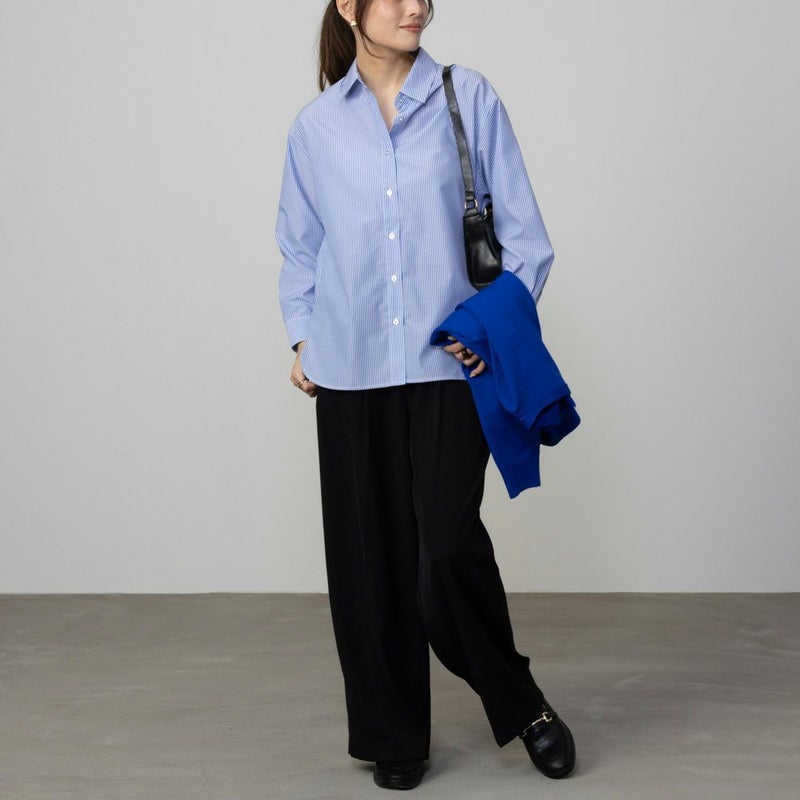 NAVY ストライプシャツ レディース商品画像-5