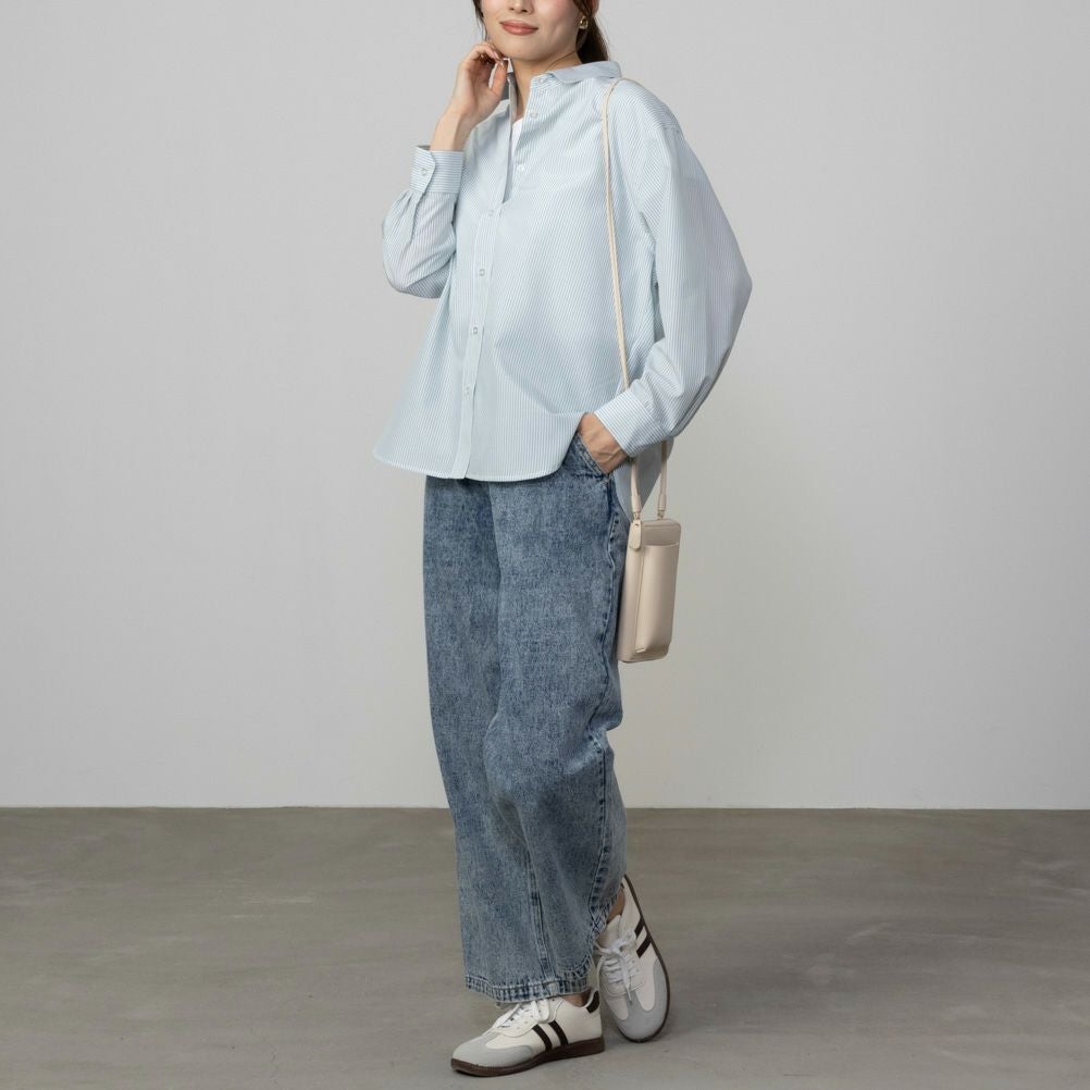 NAVY ストライプシャツ レディース