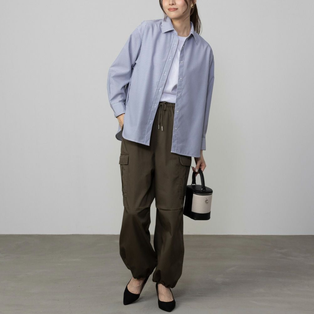 NAVY ストライプシャツ レディース