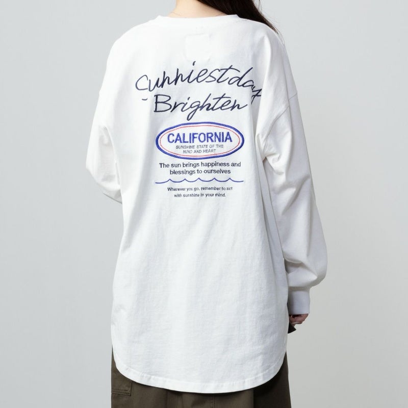 UNDERWRAPS コーデュロイ貼り付け刺繍ビッグロングTシャツ レディース メール便 対応商品商品画像-6
