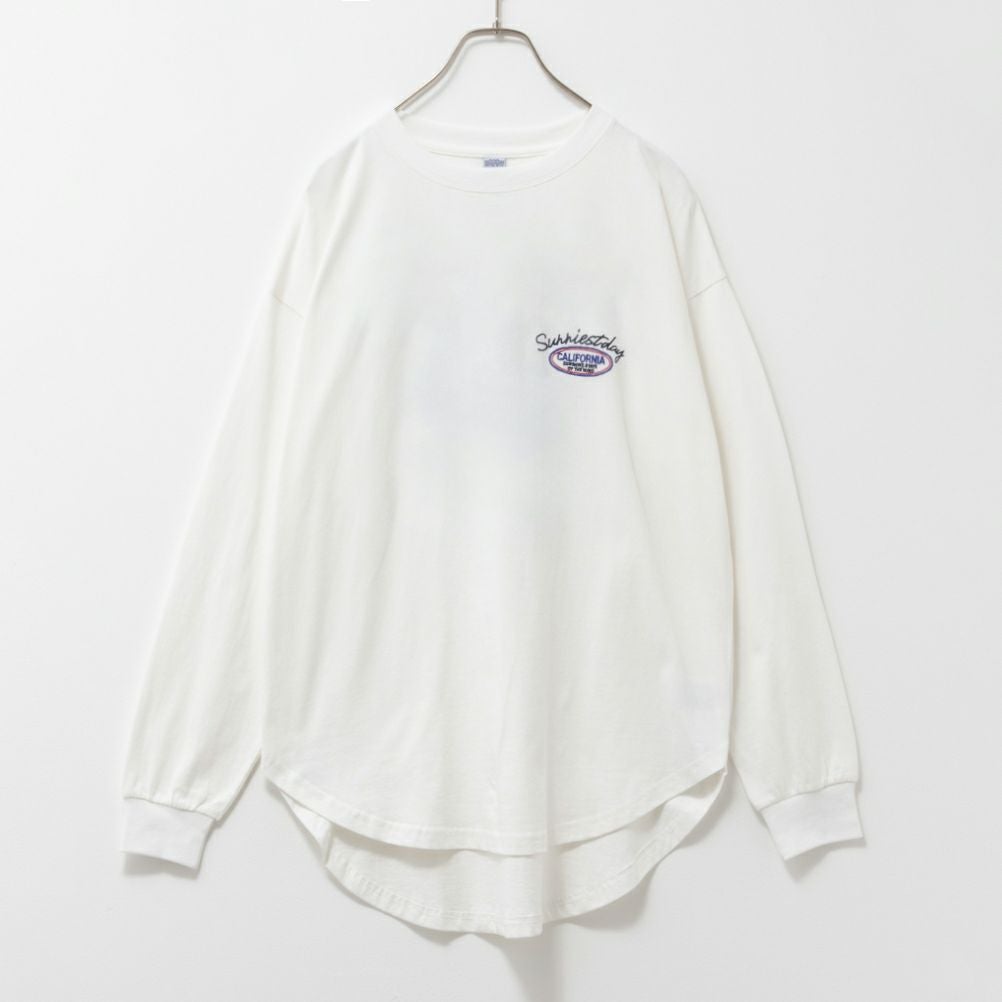 UNDERWRAPS コーデュロイ貼り付け刺繍ビッグロングTシャツ レディース ネコポス 対応商品