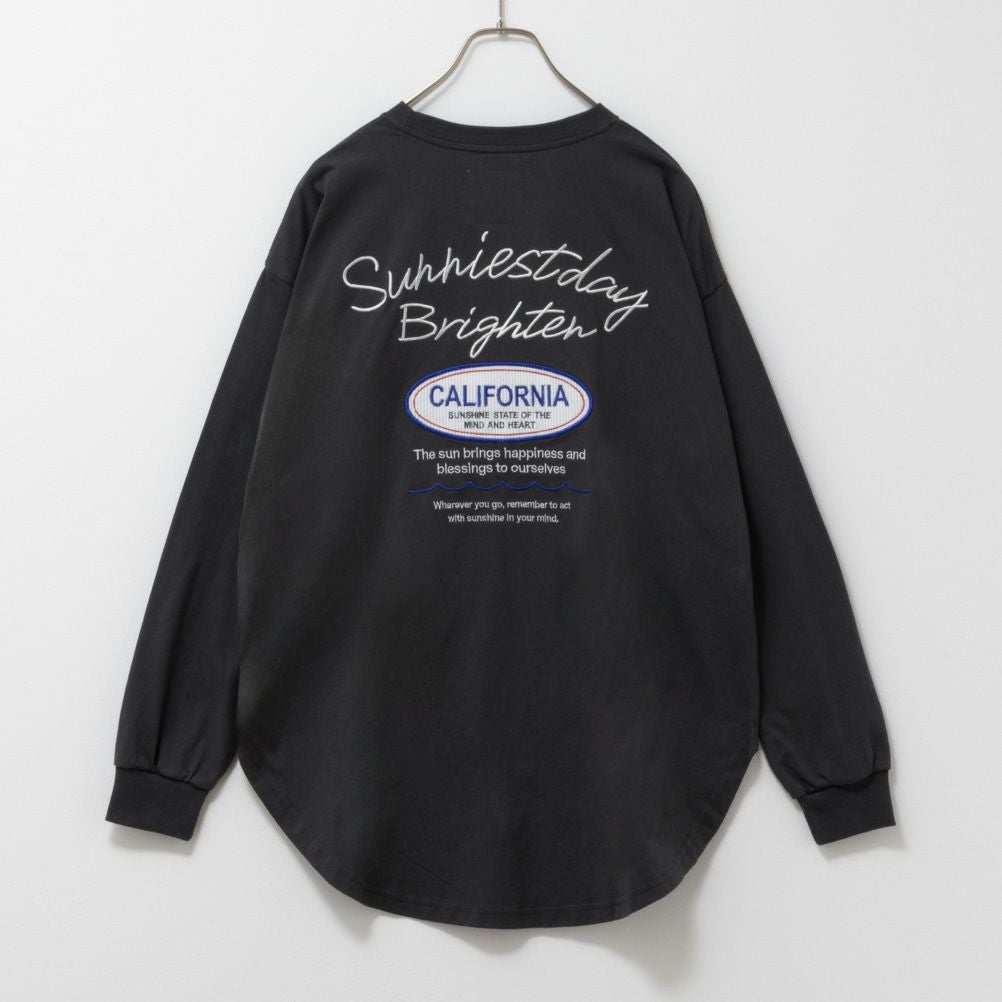 UNDERWRAPS コーデュロイ貼り付け刺繍ビッグロングTシャツ レディース ネコポス 対応商品