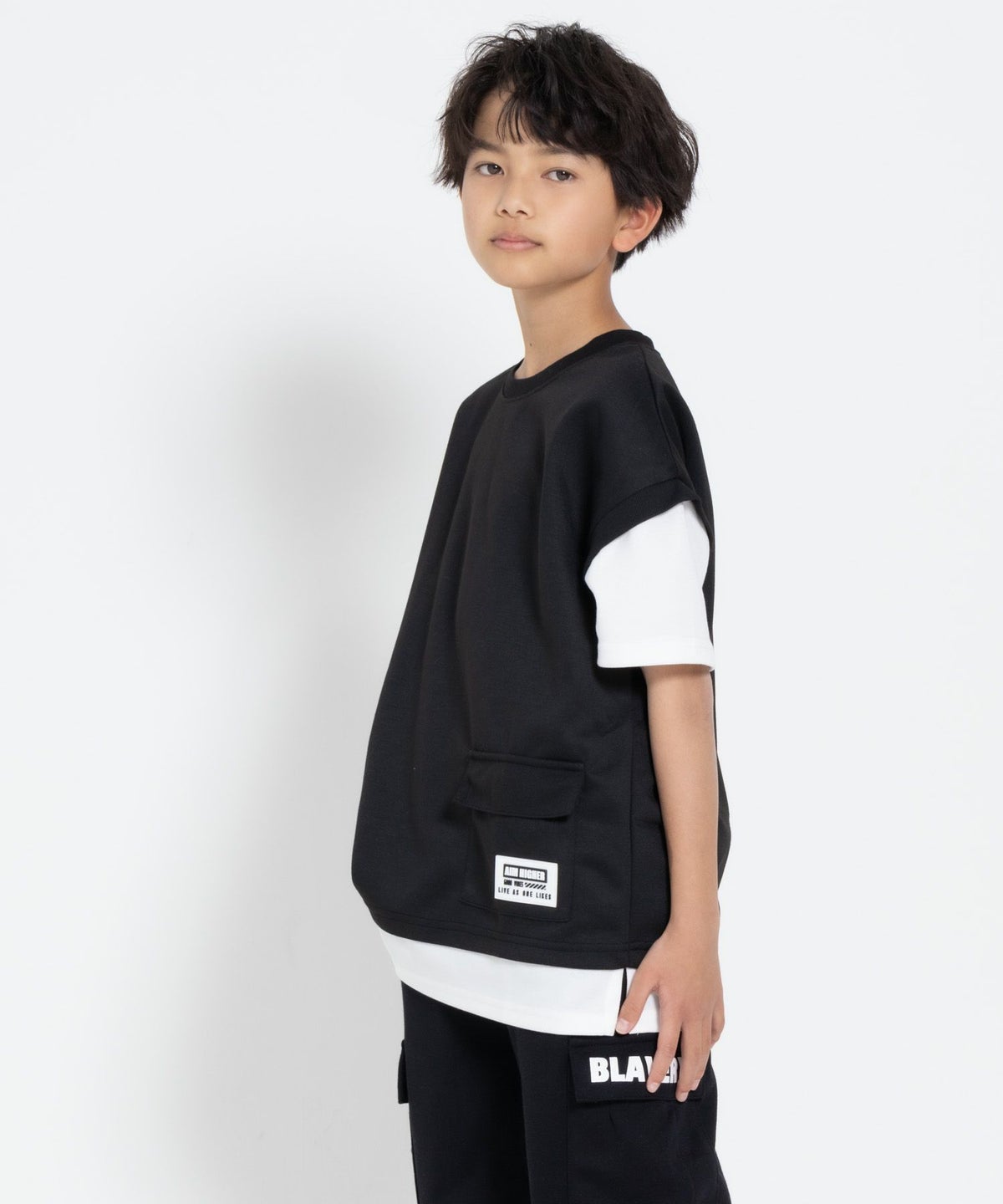 RICH MIX ポンチ素材 フェイクポケットTシャツ キッズ ネコポス 対応商品