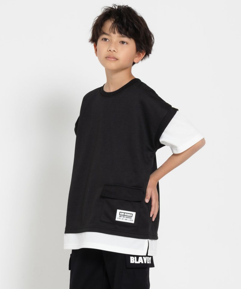 RICH MIX  ポンチ素材 フェイクポケットTシャツ キッズ メール便 対応商品商品画像-3