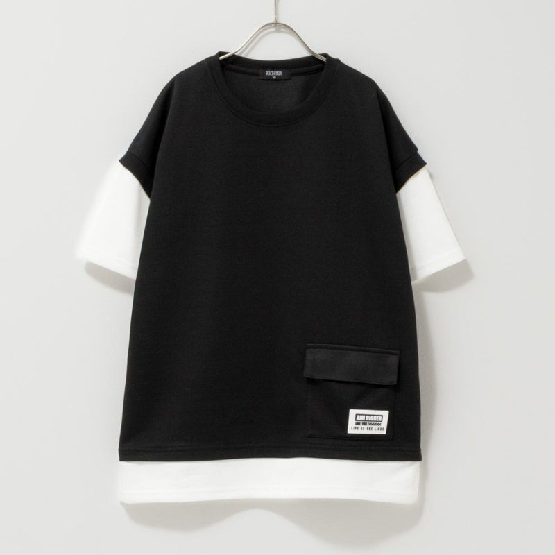 RICH MIX ポンチ素材 フェイクポケットTシャツ キッズ メール便 対応商品商品画像-7