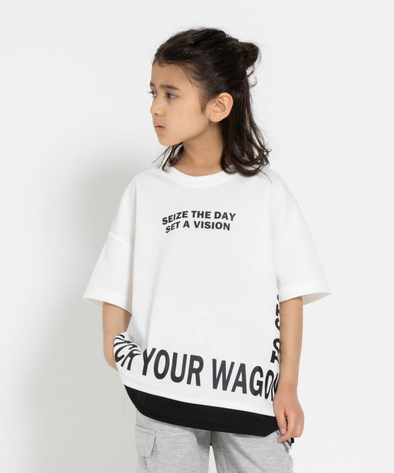 RICH MIX  ポンチ素材 フェイクロゴTシャツ キッズ メール便 対応商品商品画像-1