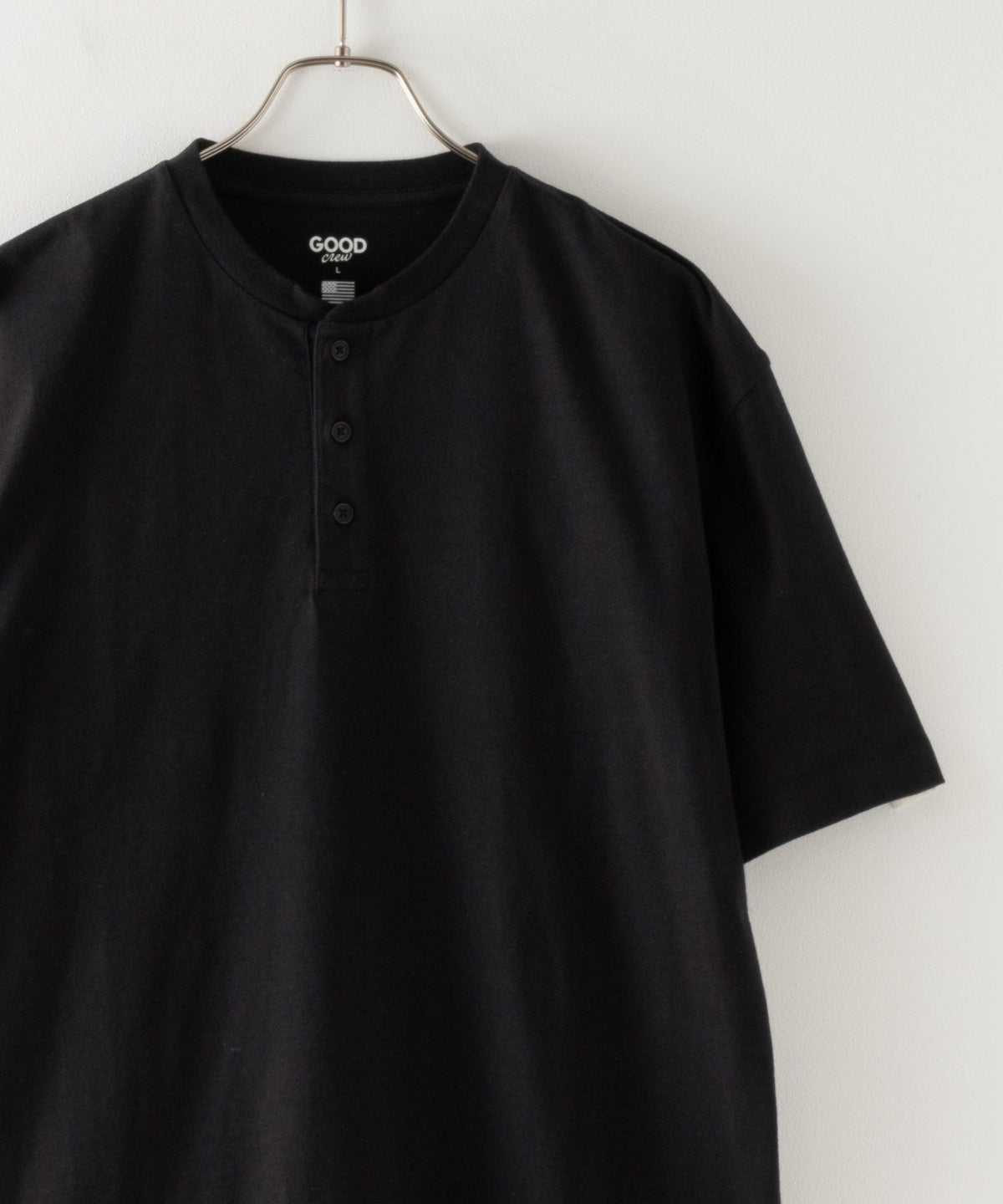 GOOD CREW USコットンヘンリーネック半袖Tシャツ メンズ