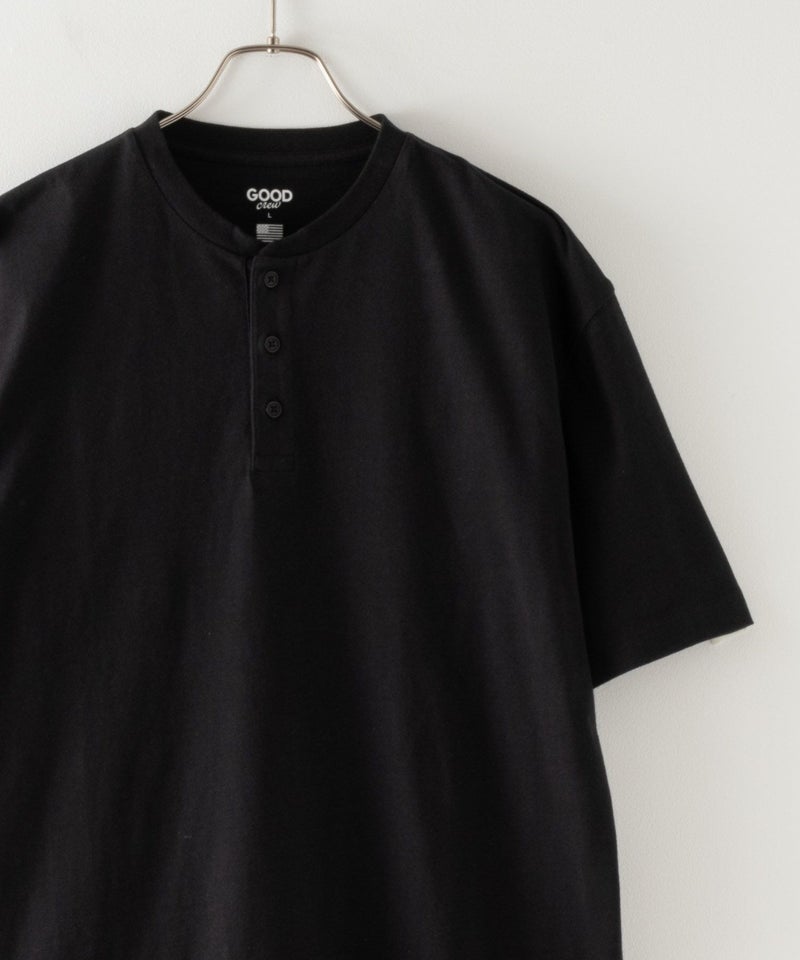 GOOD CREW USコットンヘンリーネック半袖Tシャツ メンズ商品画像-3