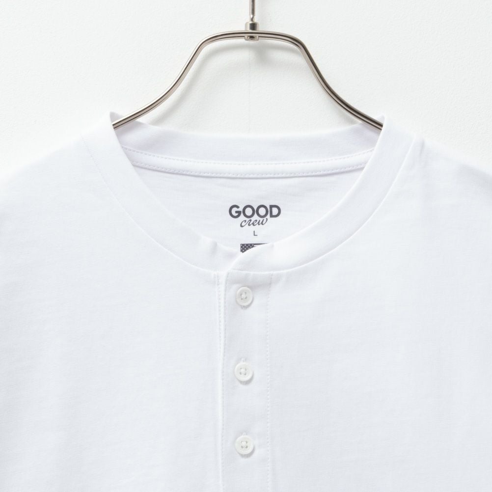GOOD CREW USコットンヘンリーネック半袖Tシャツ メンズ