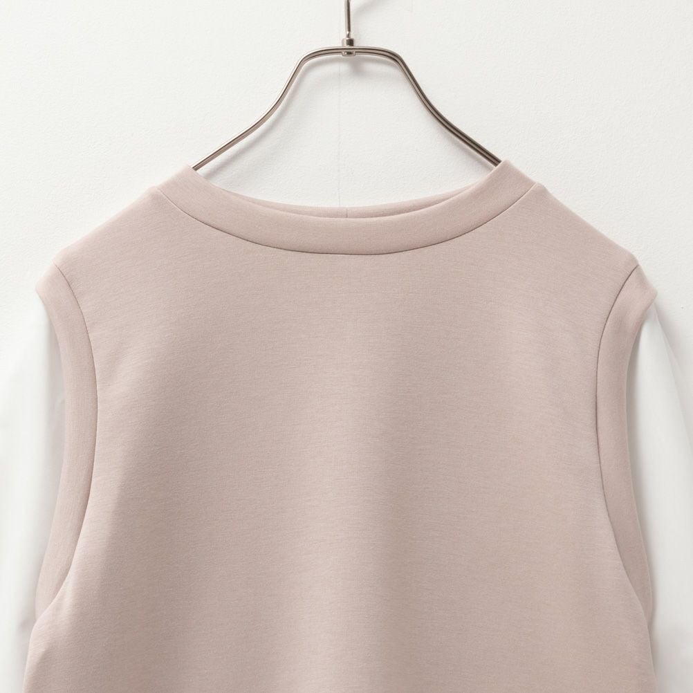 URBAN COLLECTION エアスムージー ポンチ素材 フェイクアンサンブルプルオーバー レディース