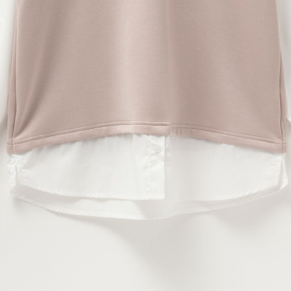 URBAN COLLECTION エアスムージー ポンチ素材 フェイクアンサンブルプルオーバー レディース