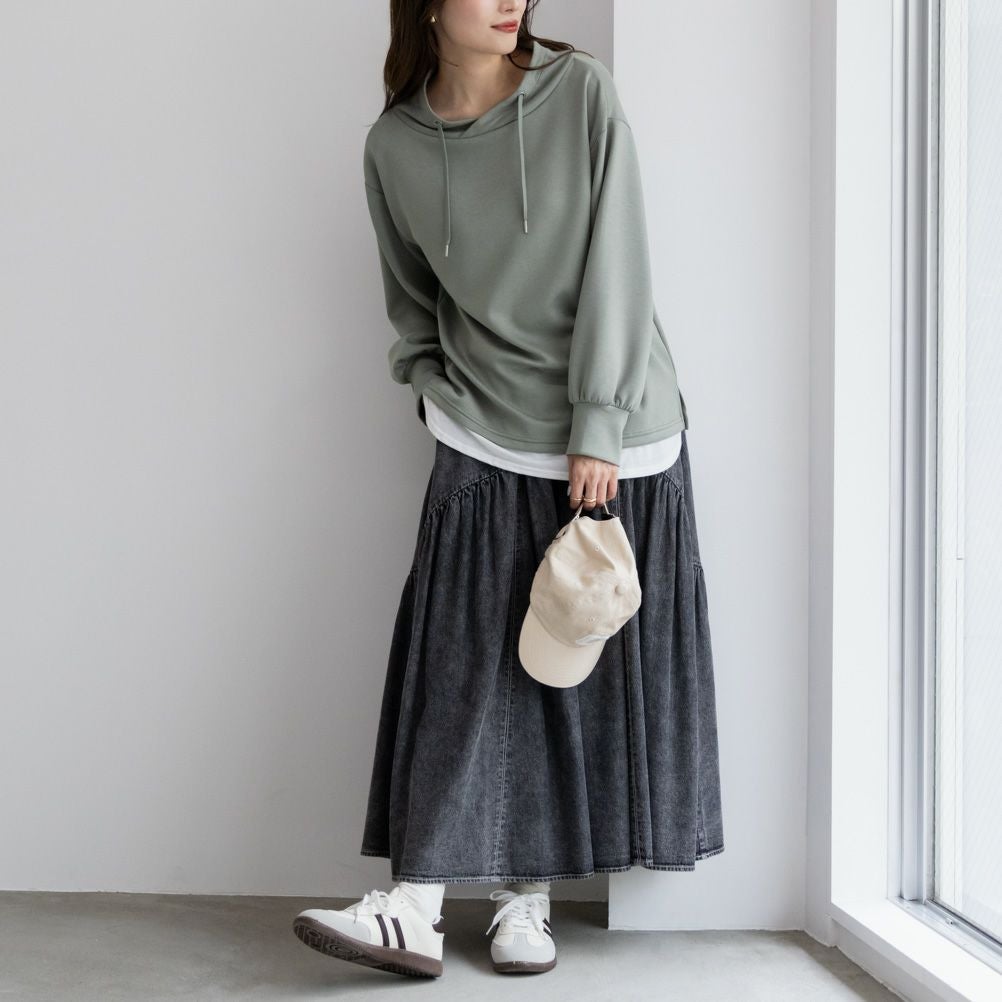 URBAN COLLECTION エアスムージー ポンチ素材 フェイクレイヤードプルオーバー レディース