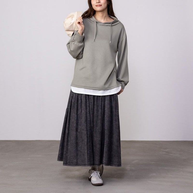 URBAN COLLECTION エアスムージー ポンチ素材 フェイクレイヤードプルオーバー レディース商品画像-4