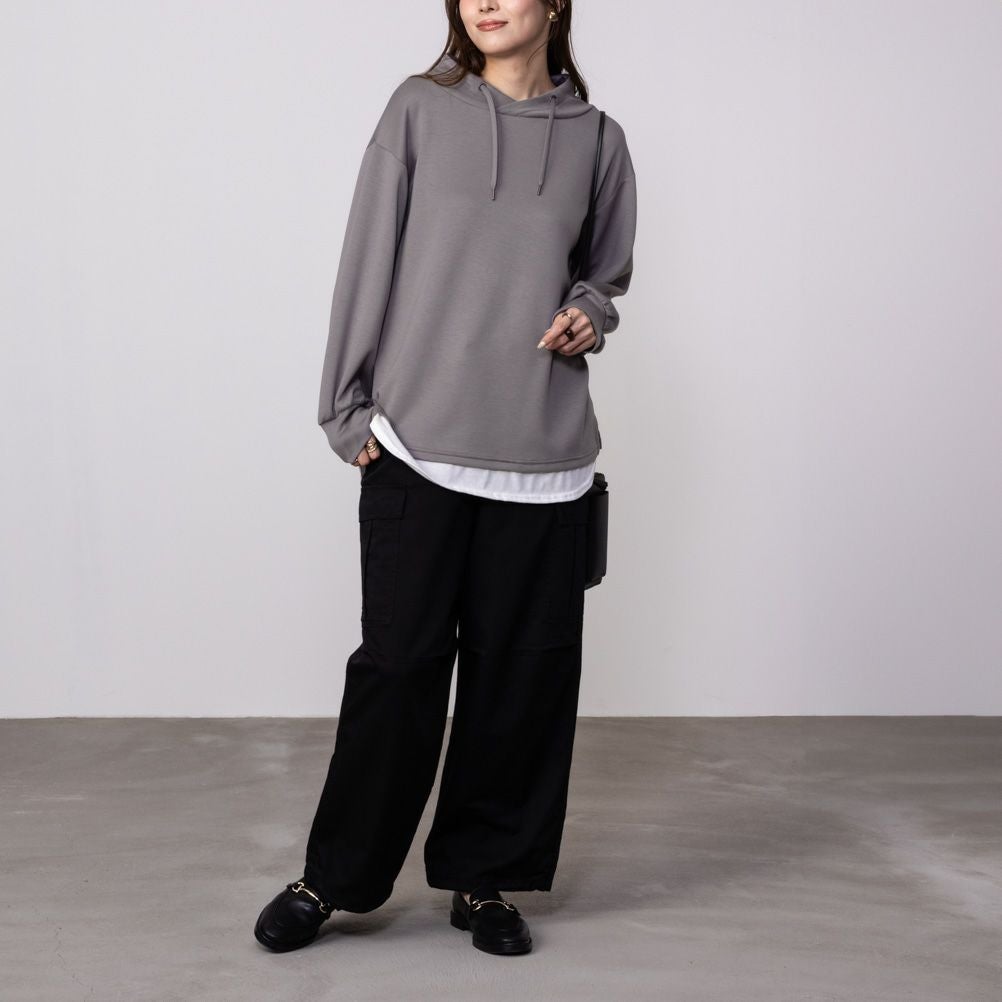 URBAN COLLECTION エアスムージー ポンチ素材 フェイクレイヤードプルオーバー レディース