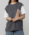 URBAN COLLECTION  エアスムージー ポンチ素材 フェイクレイヤードベストTシャツ レディース メール便 対応商品商品サムネイル-2