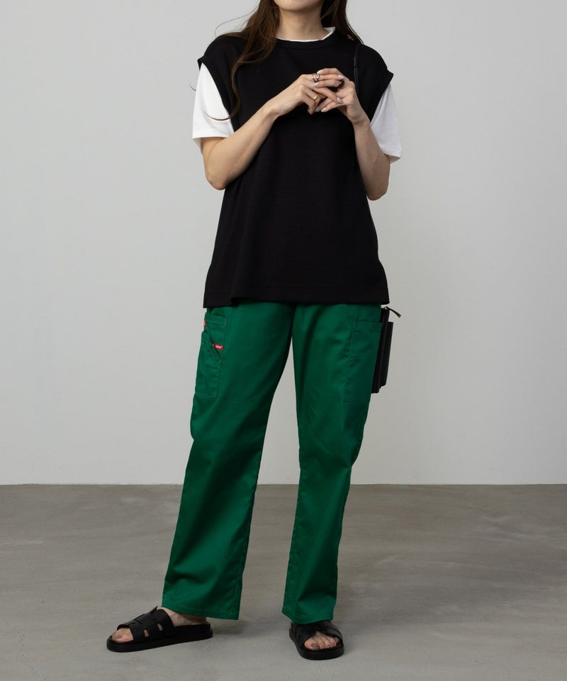 URBAN COLLECTION エアスムージー ポンチ素材 フェイクレイヤードベストTシャツ レディース メール便 対応商品商品画像-8