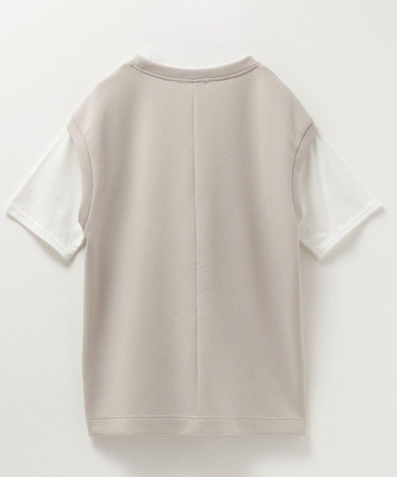 URBAN COLLECTION  エアスムージー ポンチ素材 フェイクレイヤードベストTシャツ レディース メール便 対応商品商品画像-10