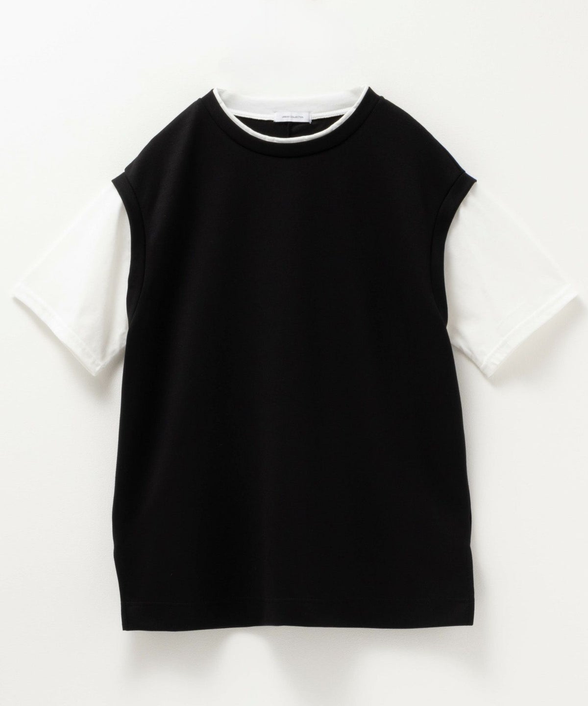 URBAN COLLECTION エアスムージー ポンチ素材 フェイクレイヤードベストTシャツ レディース ネコポス 対応商品