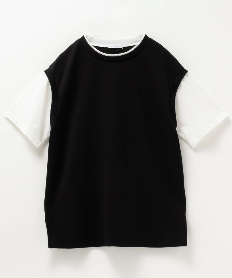 URBAN COLLECTION エアスムージー ポンチ素材 フェイクレイヤードベストTシャツ レディース メール便 対応商品商品画像-12