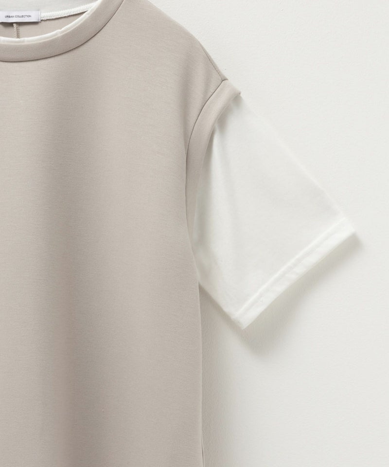 URBAN COLLECTION  エアスムージー ポンチ素材 フェイクレイヤードベストTシャツ レディース メール便 対応商品商品画像-14