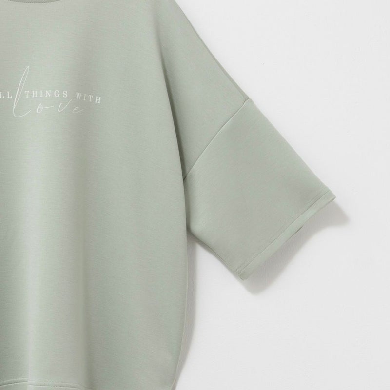 URBAN COLLECTION エアスムージー ポンチ素材 裾フェイクレイヤードプリントTシャツ レディース メール便 対応商品商品画像-17