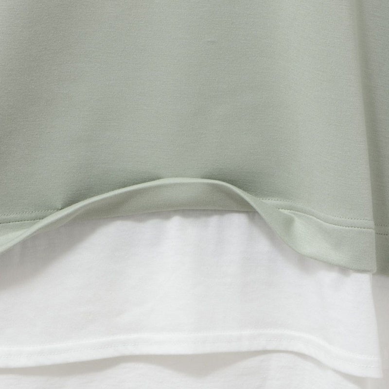 URBAN COLLECTION  エアスムージー ポンチ素材 裾フェイクレイヤードプリントTシャツ レディース メール便 対応商品商品画像-19