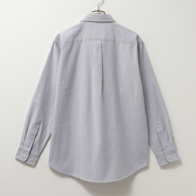 NAVY  オックスストライプボタンダウン長袖シャツ メンズ商品画像-3