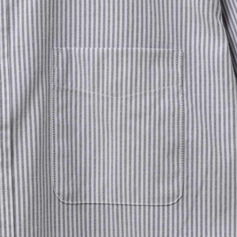 NAVY  オックスストライプボタンダウン長袖シャツ メンズ商品画像-7