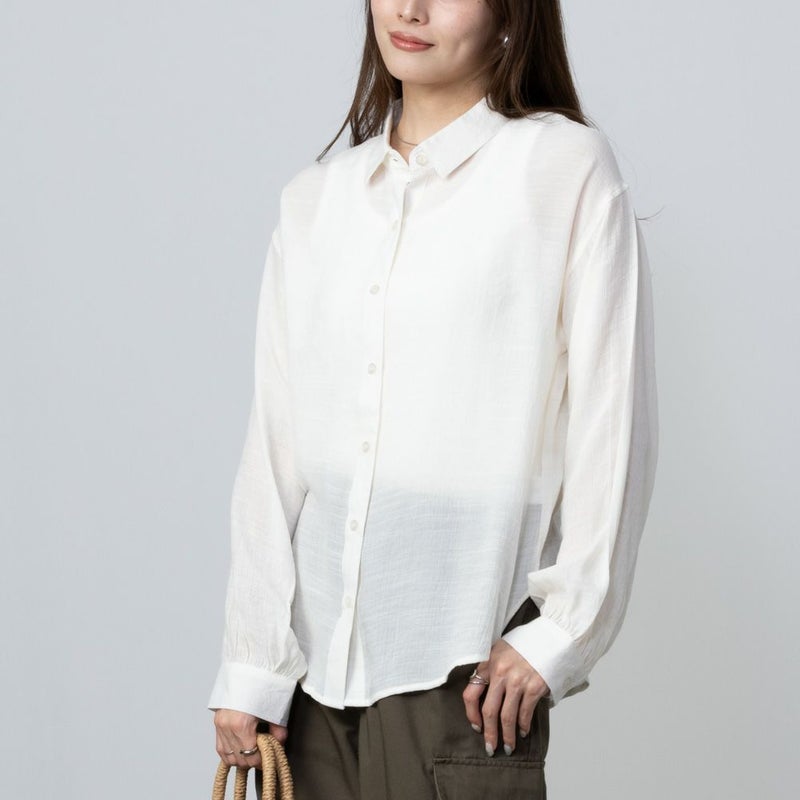 NAVY RTスラブ長袖シャツ レディース商品画像-2