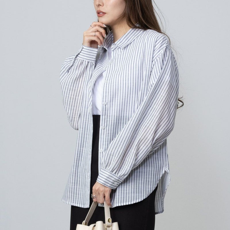 NAVY  RTスラブ長袖シャツ レディース商品画像-3